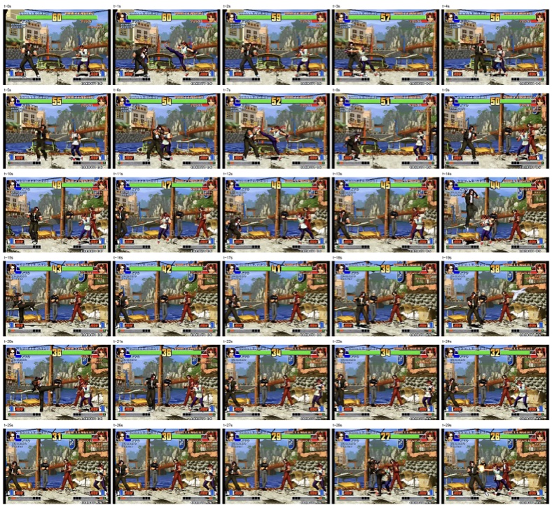 King of Fighters generated rollout under the same architecture